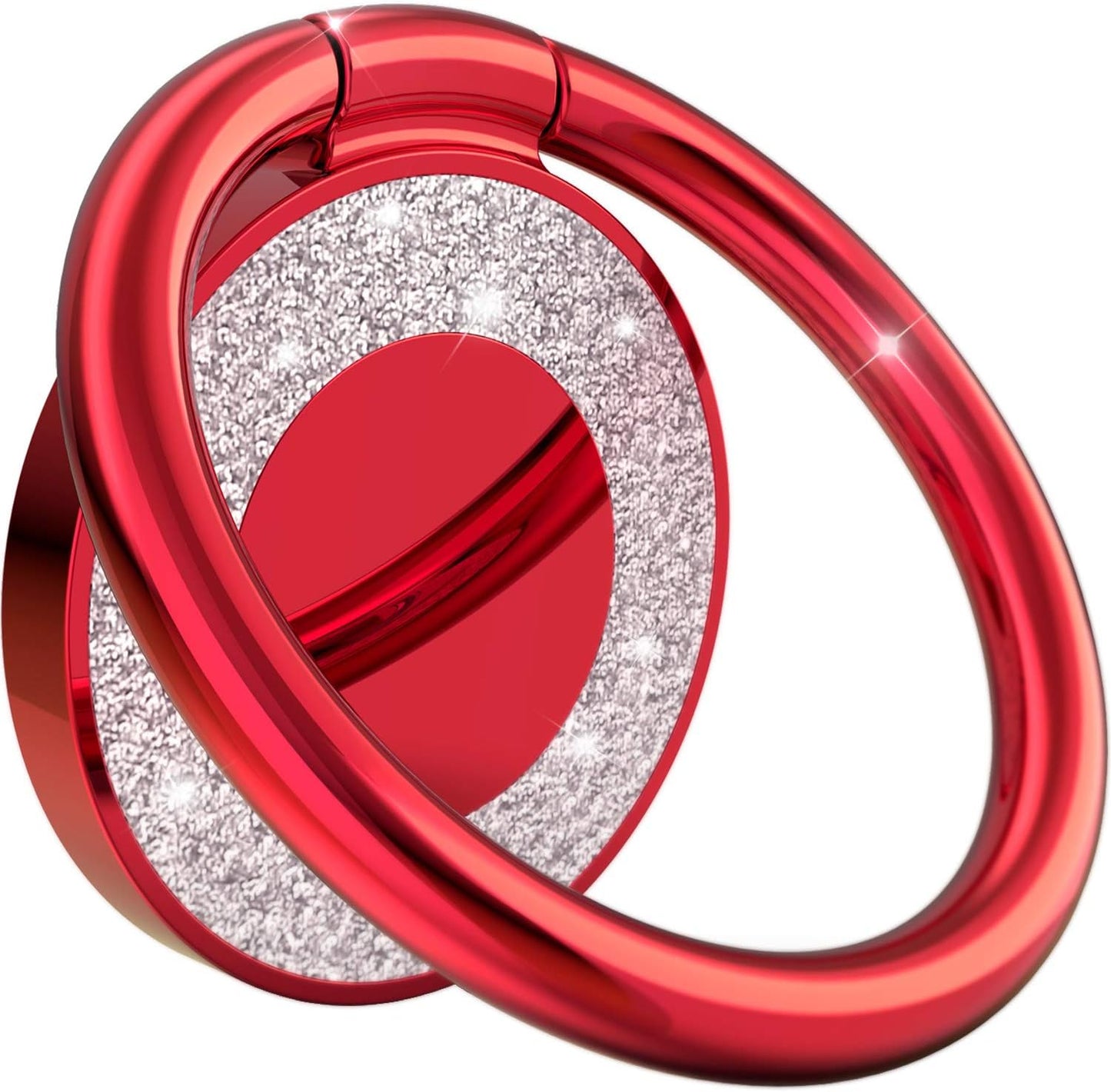 Phone Ring Holder Finger Kickstand, 360 Rotation Phone Ring Grip, Compatible with Smartphone (Red)
